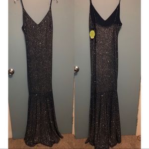 Sparkling blue mermaid prom dress